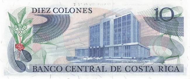 10 Colones Costa Rica 6.9.1972